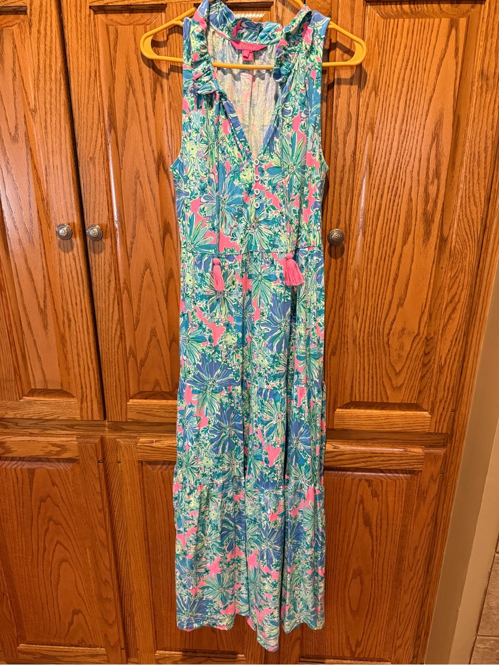 Lilly Pulitzer Pink & Blue Floral Malone Maxi